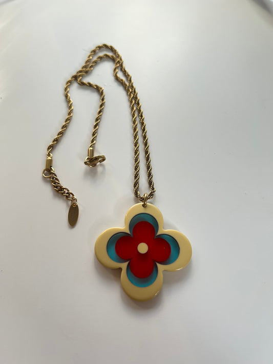 LOUIS VUITTON FLOWER LOGO MONOGRAM NECKLACE