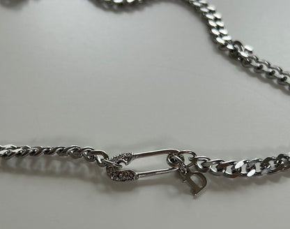 DIOR DIAMANTÈ SAFETY PIN NECKLACE