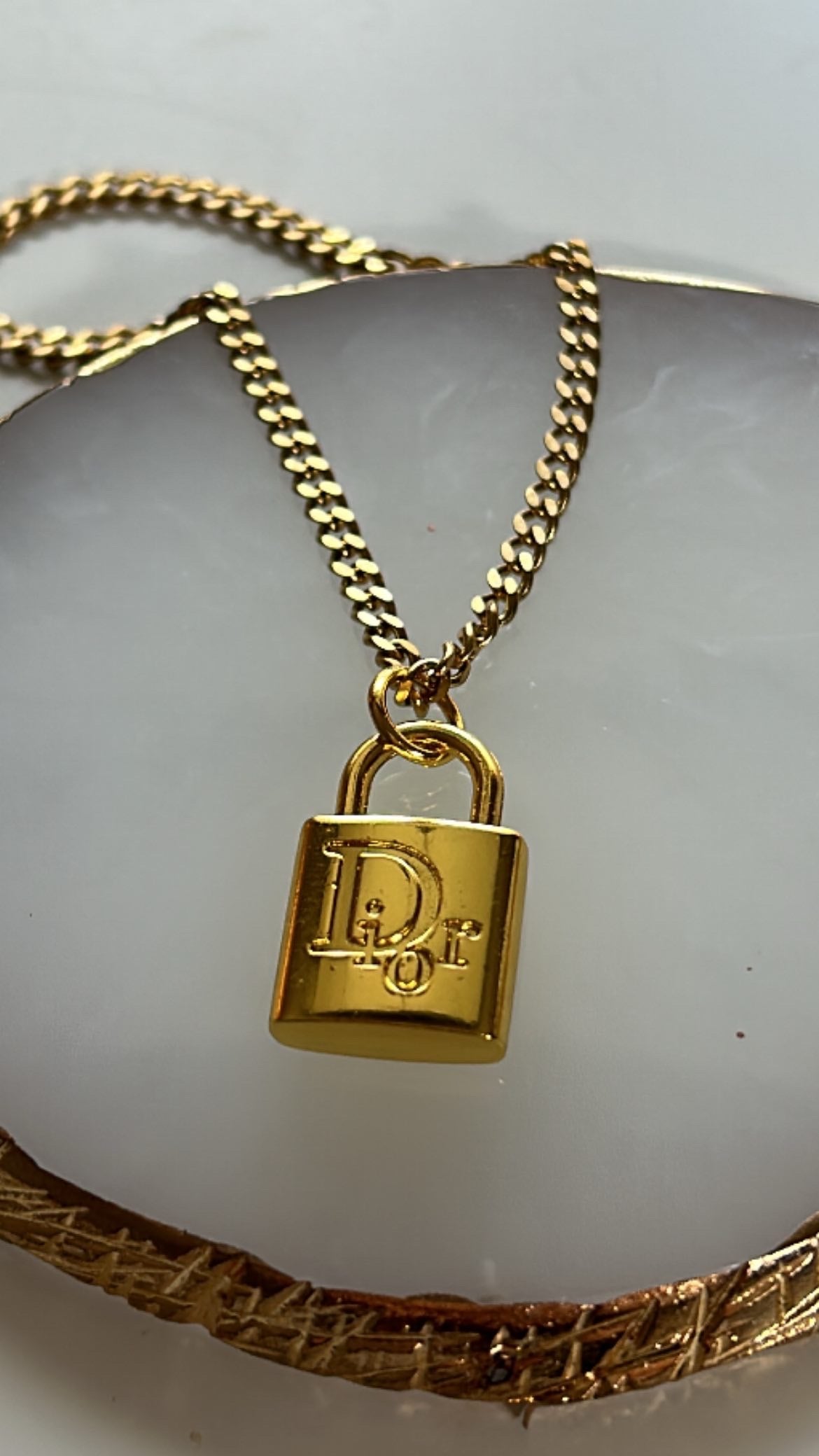 DIOR MINI PADLOCK NECKLACE