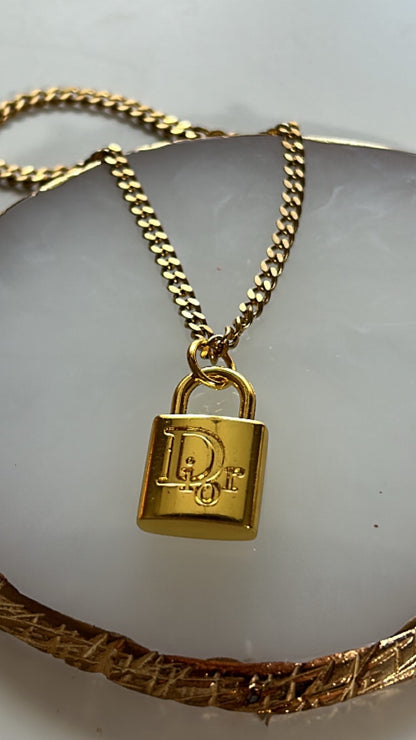 DIOR MINI PADLOCK NECKLACE